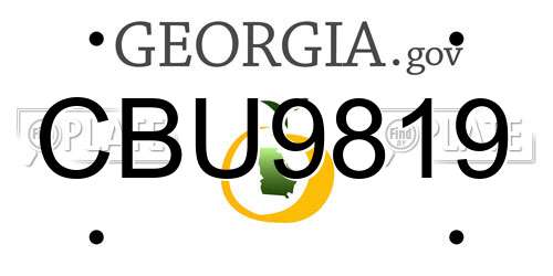 CBU9819 Georgia License Plate