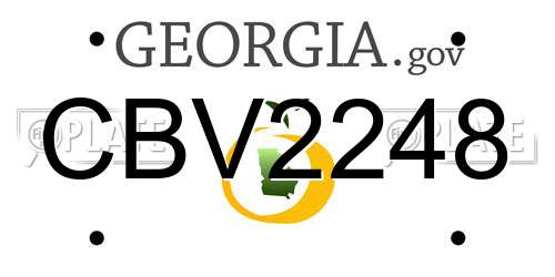 CBV2248 Georgia License Plate