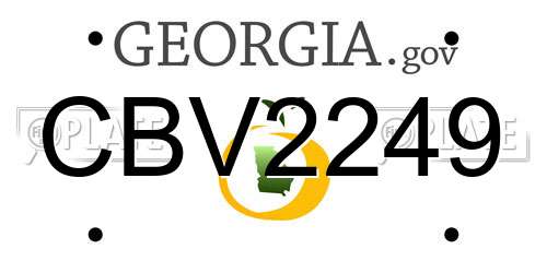 CBV2249 Georgia License Plate