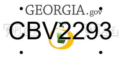 CBV2293 Georgia License Plate
