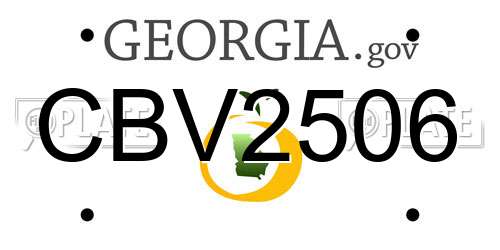 CBV2506 Georgia License Plate