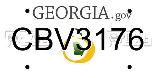CBV3176 Georgia License Plate