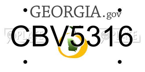 CBV5316 Georgia License Plate