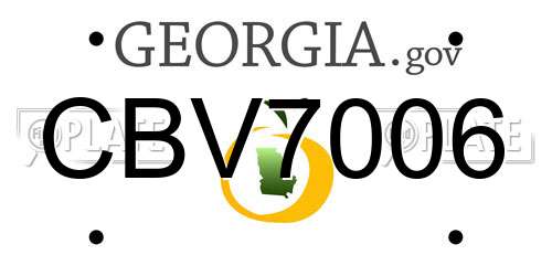 CBV7006 Georgia License Plate