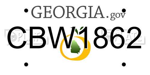 CBW1862 Georgia License Plate