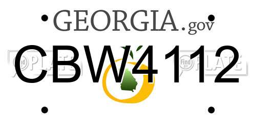 CBW4112 Georgia License Plate