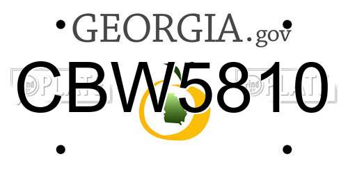 CBW5810 Georgia License Plate