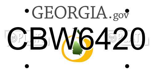 CBW6420 Georgia License Plate