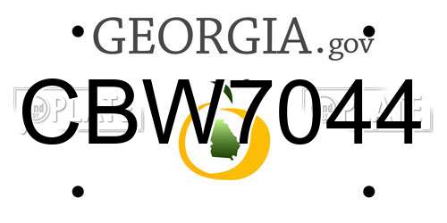 CBW7044 Georgia License Plate