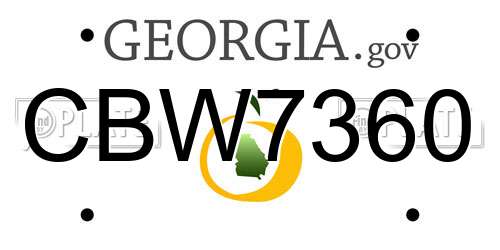 CBW7360 Georgia License Plate