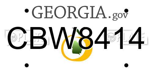 CBW8414 Georgia License Plate