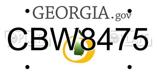 CBW8475 Georgia License Plate