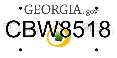 CBW8518 Georgia License Plate