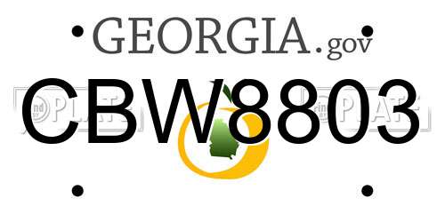 CBW8803 Georgia License Plate