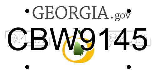 CBW9145 Georgia License Plate