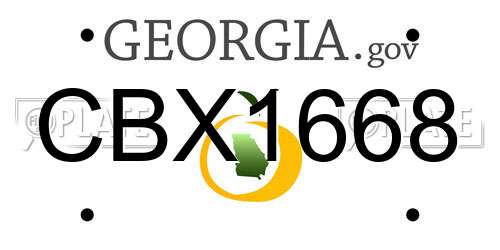 CBX1668 Georgia License Plate