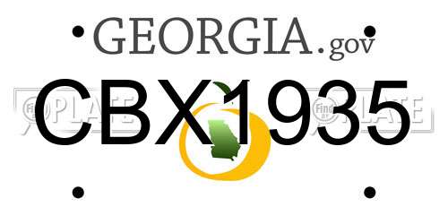 CBX1935 Georgia License Plate
