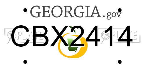 CBX2414 Georgia License Plate