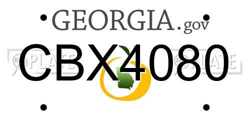 CBX4080 Georgia License Plate