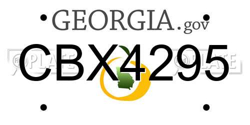 CBX4295 Georgia License Plate