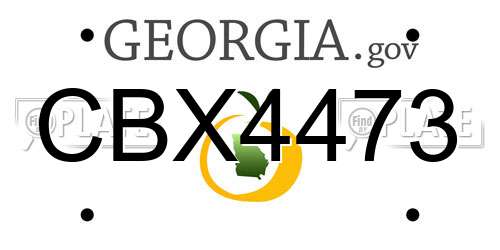 CBX4473 Georgia License Plate