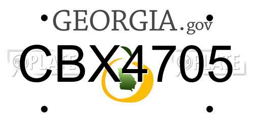 CBX4705 Georgia License Plate