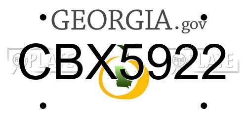 CBX5922 Georgia License Plate