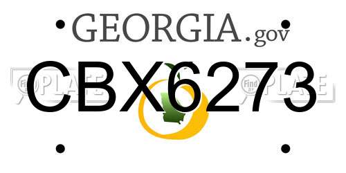 CBX6273 Georgia License Plate