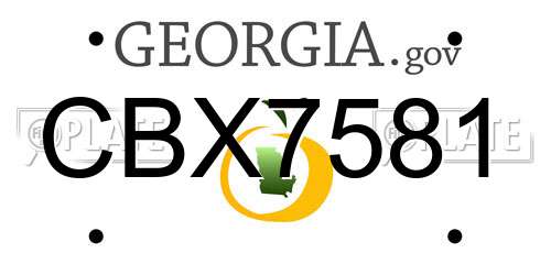 CBX7581 Georgia License Plate