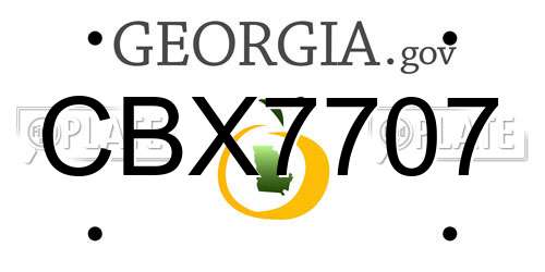 CBX7707 Georgia License Plate