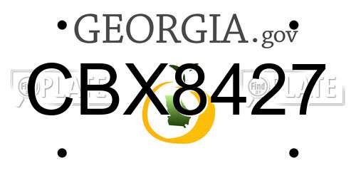CBX8427 Georgia License Plate