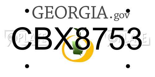 CBX8753 Georgia License Plate
