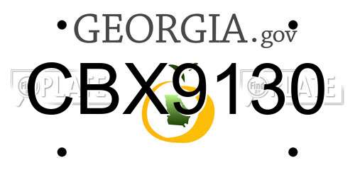 CBX9130 Georgia License Plate