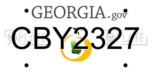 CBY2327 Georgia License Plate