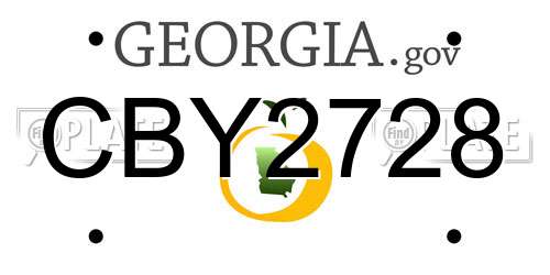 CBY2728 Georgia License Plate