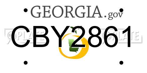 CBY2861 Georgia License Plate