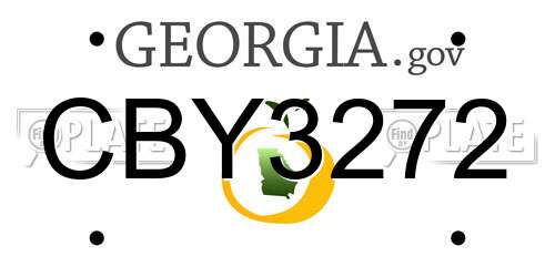 CBY3272 Georgia License Plate