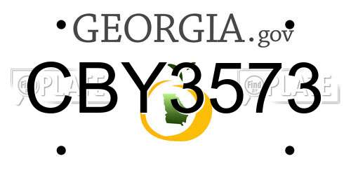CBY3573 Georgia License Plate