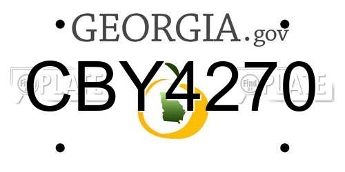 CBY4270 Georgia License Plate