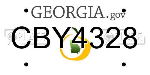 CBY4328 Georgia License Plate