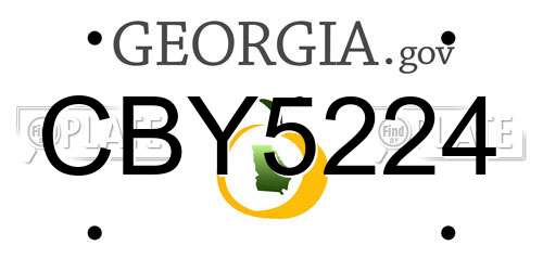 CBY5224 Georgia License Plate