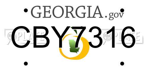 CBY7316 Georgia License Plate