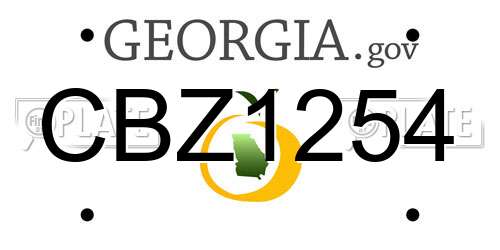 CBZ1254 Georgia License Plate