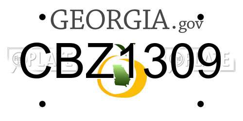 CBZ1309 Georgia License Plate