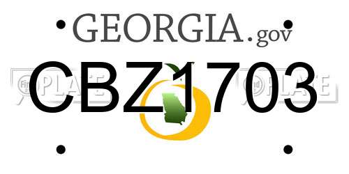CBZ1703 Georgia License Plate