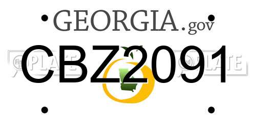 CBZ2091 Georgia License Plate