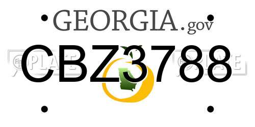 CBZ3788 Georgia License Plate