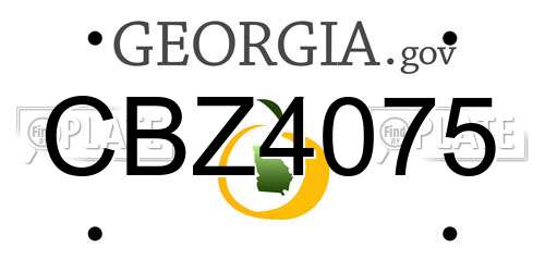 CBZ4075 Georgia License Plate