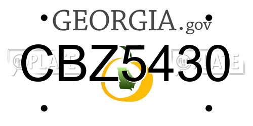 CBZ5430 Georgia License Plate