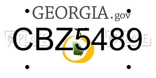 CBZ5489 Georgia License Plate